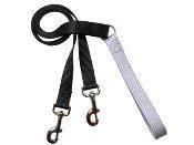 4-Configuration Training Leash ONLY, Works with the Freedom No Pull Harness, 1" Wide Black w/silver handle