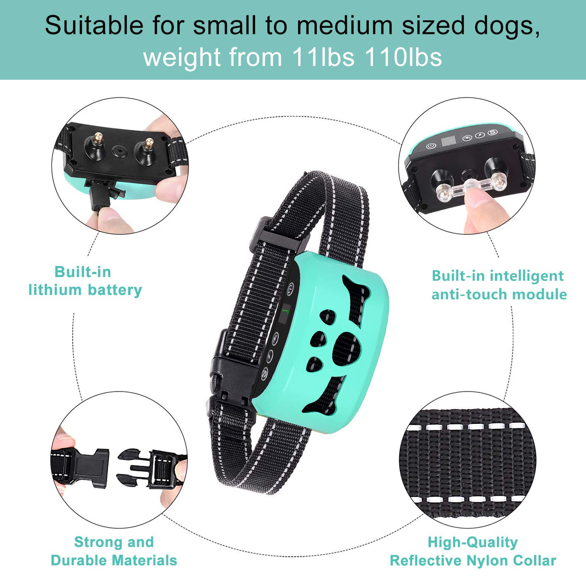 AHJDL Dog Bark Collar - Stop Dogs Barking Fast! Safe Anti Barking Devices Training Control Collars, Small, Medium and Large Pets Deterrent