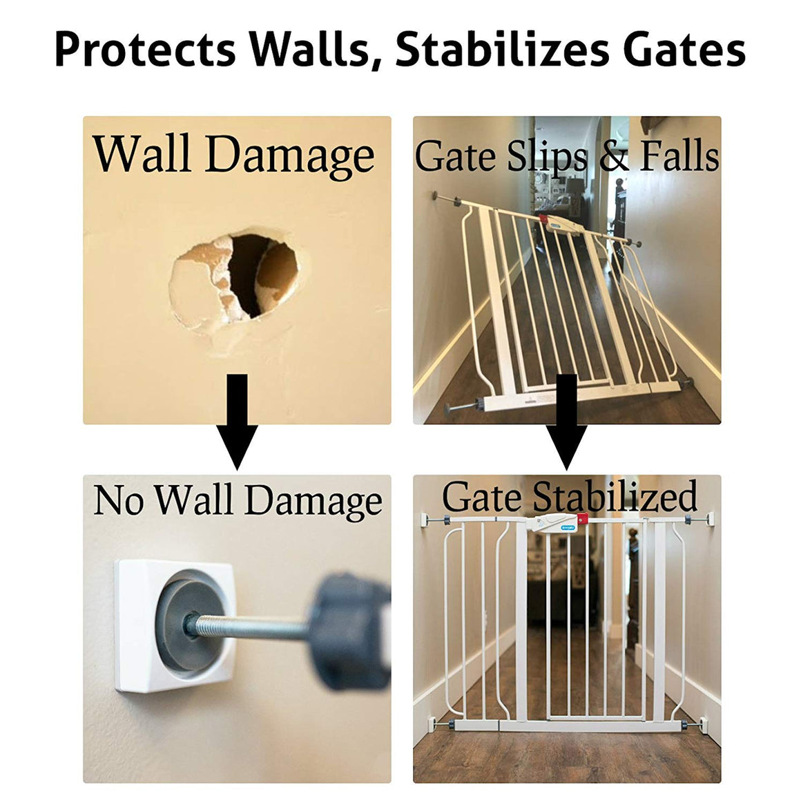 Baby Gate Wall Protector Wall Nanny Mini - Low-Profile (Made in USA) for Dog & Pet Gates - Perfect in Doorways - Cups Protect Walls from Kid Child Safety Pressure Gates - Guard Saver